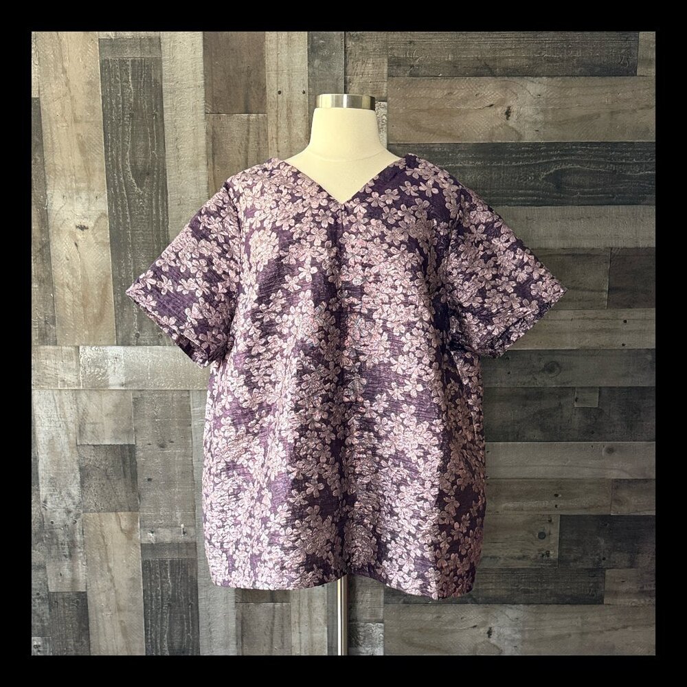 Handmade purple floral tapestry tent dress xlarge vintage inspired festival boho